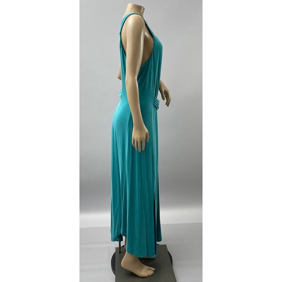 Maeve Anthropologie Dress Women L Azores Teal Blue Midi Boho Casual Coastal - Picture 7 of 11